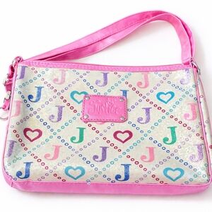 Justice Pink and Multicolor Heart Pattern Shoulder Bag